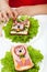 Creative food - creature sandwiches decoration