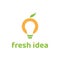 Creative fresh ides logo vector with bulb icon