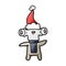 A creative friendly gradient cartoon of a alien wearing santa hat