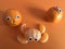 Creative fruit concept, googly eyed oranges