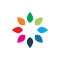 Creative full color flower group leaf logo design