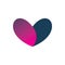 Creative full color love hearth shape logo design