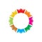 Creative full color people group team crown logo design