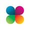 Creative full color spin flower circle logo design