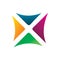 Creative full color square letter x logo design