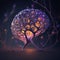 Creative futuristic brain with glowing neuron cells