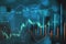 Creative glowing forex graph on blurry bokeh background. Market analysis and trade concept.