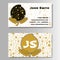 Creative Golden Business Visiting Card with Chinese pattern