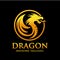 Creative golden dragon circle logo