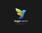 Creative gradient bird vector logo