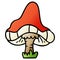 A creative gradient cartoon doodle of a single mushroom