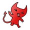 A creative gradient cartoon of a kawaii cute demon