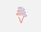 Creative gradient logo icon linear image ice cream cone