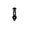 Creative graduation pen and cap black icon