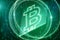 Creative green bitcoin backdrop