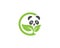 Creative Green Panda With Letter G Logo Design