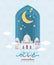 Creative greeting card design for holy month of muslim community festival Ramadan Kareem. Window view
