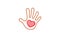 Creative Hand Palm Heart Love Logo Design Symbol Vector Illustration