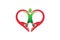 Creative Hands And Human Body Heart Symbol Logo