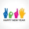 Creative happy new year 2015 design with finger