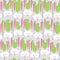 Creative hare rabbit on a bright green background Seamless pattern Funny cute childish pattern hare rabbit character for birthday