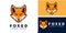 Creative head fox logo design illustration vector template icon mascot