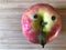 Creative healthy, fun food concept, apple with google eyes