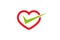 Creative Heart Check Logo Design Vector Symbol Illustration