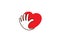 Creative Heart Love Hand Palm Protection Safety Logo Design Symbol Vector Illustration