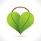 Creative heart shape icon design by green leaf concept