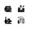 Creative hobbies black glyph icons set on white space