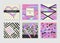 Creative Holographic Posters Set Geometric Shapes and Romantic Elements. Trendy Hipster Design for Banners, Cards, Invitations