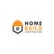 Creative home build logo design, builders helmet with outline house logo concept, simple and clean logo, building reparation real