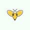 Creative Honey Bee insects icon Design