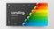 Creative horizontal website screen part for web design. 3D colorful balls geometric banner layout mock up.