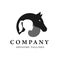 Creative horse and child silhouette logo 