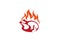 Creative Hot Chicken Fire Logo Design Symbol Vector Illustration