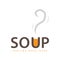 Creative hot soup logotype design, vector