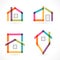 Creative house abstract real estate icons set