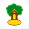 Creative house tree icon