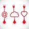 Creative icon design of heart and cloud with plug