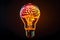 Creative Idea with Brain and Light Bulb. symbolizing the fusion of intellect and innovation. creative idea.