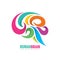 Creative idea - business vector logo template concept illustration. Abstract human brain colorful sign. Flexible smooth design.