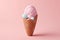 Creative idea Easter egg ice cream on pastel pink background. minimal concept. Generative AI.