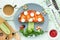 Creative idea for healthy kids brunch - vegetable mushroom sandwich