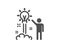 Creative idea icon. Human launch startup sign. Vector