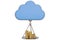 Creative idea and inspiration Cloud and gold coins on weighing d