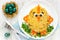 Creative idea for kids Easter food - funny Easter chick salad