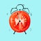 Creative idea layout fresh tomato slice alarm clock