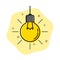 Creative idea of light bulb. Logo icon colour line